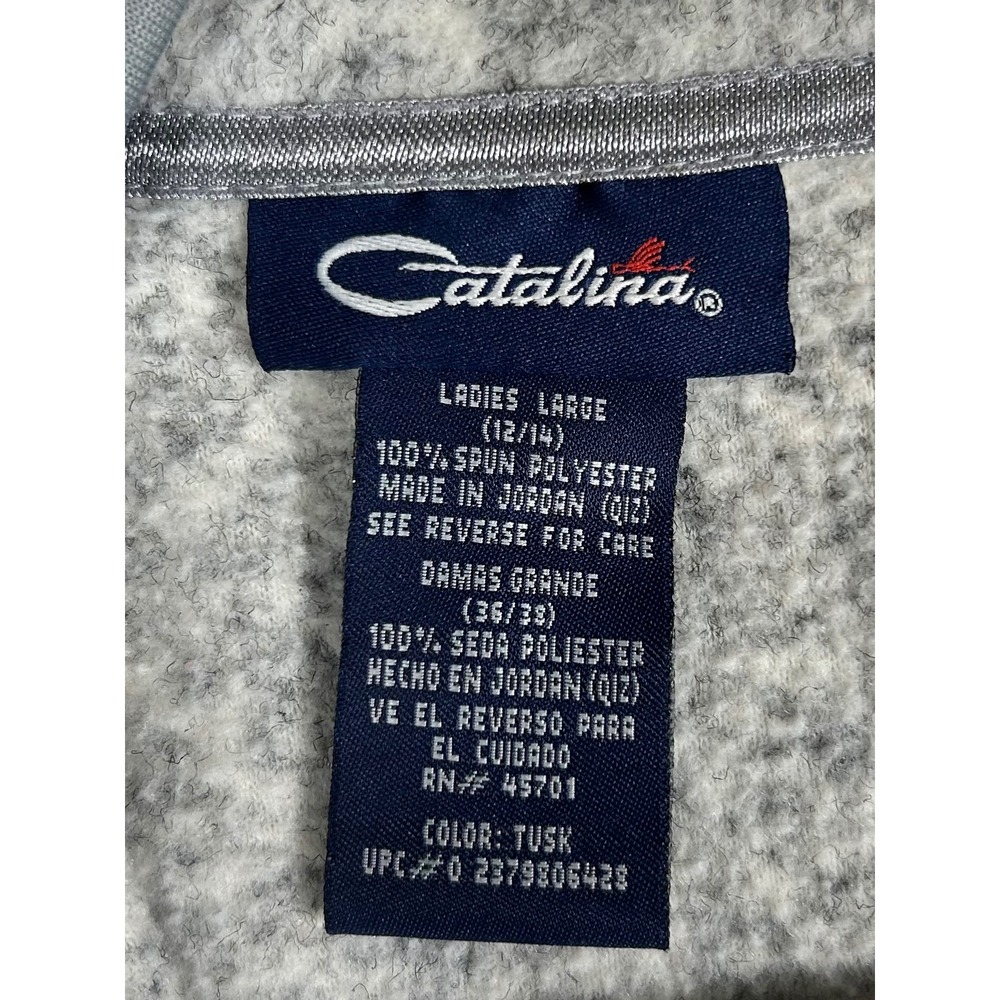 Catalina Womens Quarter Zip Fleece Pullover Tusk Gray Marled Size‎ Large L 12-14 - Picture 5 of 8